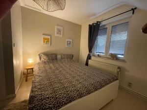 a bedroom with a bed and a window at Happiness at Vero in Verviers