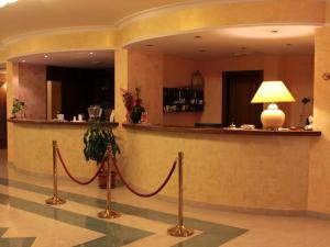 un vestíbulo con bar en un hotel en Hotel Ulisse, en Maida
