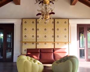 a living room with a couch and a chandelier at BB Luxury Villa in Phuket +22 photos