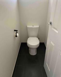 a bathroom with a white toilet in a room at BrinCole - Pet-Friendly, Huge Deck with Epic Views & Fire Pit in Bonnie Doon