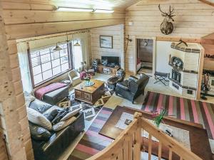 an overhead view of a living room in a cabin at Holiday Home Ruuhikari by Interhome in Ulvila