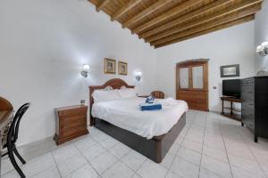 a bedroom with a large bed and a television at La Casucha - Typical Canarian House By Lanzarote Vacation Homes in Tías