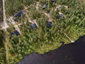 an overhead view of a group of houses and trees at Holiday Home Jormakka by Interhome in Levi