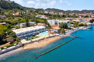 an aerial view of a resort on a beach at Argassi Beach Hotel - Adults Only in Argassi