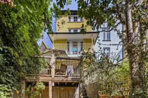 a building with a balcony and a house at 2 Bed in Brecon oc-t32728 in Brecon