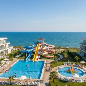 an image of a water park with a water slide at Apartment А13 in Sea Paradise Complex in Kavarna