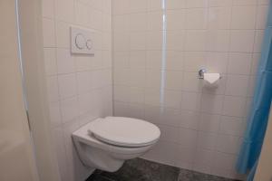a bathroom with a white toilet in a stall at The Guesthouse in Gouda +36 photos