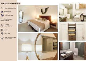 a collage of pictures of a hotel room at Itare Beach House in Bucerías