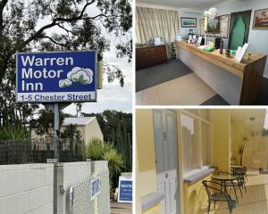 a collage of three pictures of a house at Warren Motor Inn in Warren