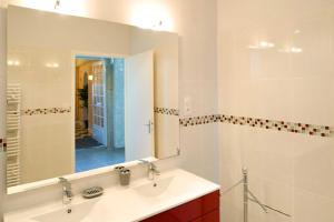 a bathroom with a sink and a mirror at Le balcon de la crémaillère in Langres