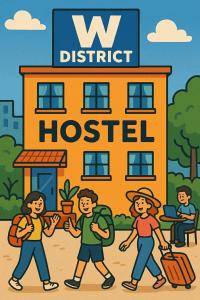 a poster for a w district hospital at W District hostel in Bangkok