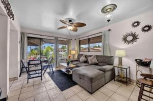 a living room with a couch and a table at Best Deal and Epic Location 2bd 2BA Ocean View in Kihei