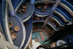 an overhead view of a spiral staircase in a building at Renaissance Izmir Hotel in İzmir