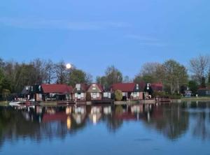 a group of houses on the shore of a lake at Ferienwohnung Nordholland in Nieuwe-Niedorp