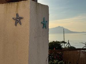 two starfish decorations on the side of a wall at Il Panorama di Ercole in Monte di Procida +34 photos