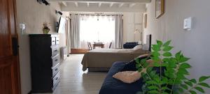 a bedroom with a bed and a couch in a room at ARWEN Suites 1 in Trevelín