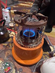 a cake shaped like a fire hydrant on a table at RUM LOREN lUXURY CAMP in Wadi Rum
