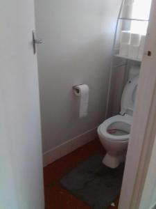 a bathroom with a toilet and a roll of toilet paper at Dream Catcher Air B&B in Berri