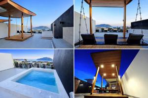a villa with a swimming pool and a house at Luxury Villa with Panoramic Seaview, Private Pool in Ban Saiyuan (1)