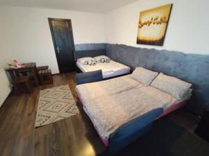 a room with two beds and a couch at Casa La Andrei in Topliţa