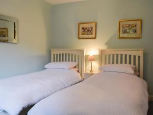 two beds sitting next to each other in a room at Fell View in Kettlewell