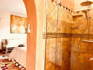 a bathroom with a shower and a sink at Boutique Finca Stay in Nature in Mijas +27 photos
