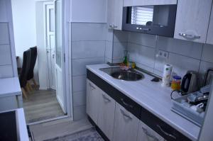 a kitchen with a sink and a counter top at Apartman Alić in Vogošća +9 photos