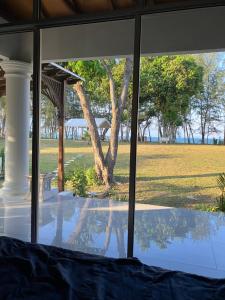 a view of a tree from a house at Summerland Seaside Villa in Kampong Telaga Papan