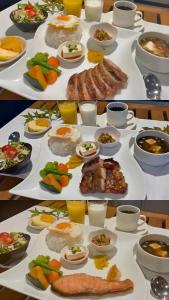 a table with many different plates of food at Fuji Elegance Hotel in Yamanakako +43 photos