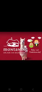 an image of a sign with a sheep on it at Baby- und Kinderbauernhof Montaning in Forstau