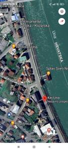 a map of a city and the water with buildings at Stan na dan Kej Una in Bosanska Dubica