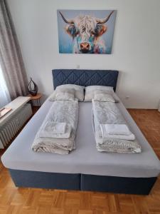 Llit o llits en una habitació de Ferienwohnung E&E