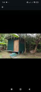 a picture of a house with a straw roof at Alouatta Lodge and Canopy in Cahuita
