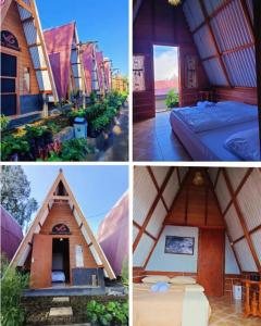 a collage of four pictures of a house at VANY Glamping in Pasuruan