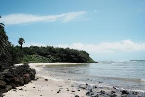 a beach with a bunch of rocks and the ocean at Seogwipo PyoseonCaravan in Seogwipo