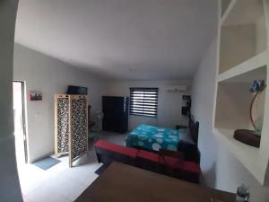 a bedroom with a bed and a couch in a room at Nice apartment in the north in Hermosillo