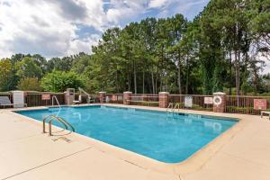 a swimming pool at a resort with chairs and trees at Comfort Inn & Suites Carrollton in Carrollton