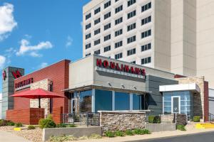 a hotel front of a building with a hollywoodlords sign at DoubleTree by Hilton Springfield in Springfield