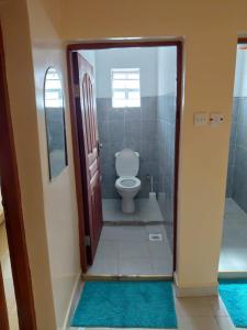 a bathroom with a toilet and a door open at Kelhanil Homes in Narok +10 photos