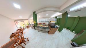 an overhead view of a food court in a restaurant at Davila Flat Hotel in Fortaleza