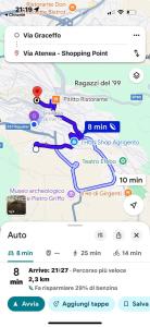 a screenshot of a cell phone with a map at OLYMPO HOUSE senza balcone in Agrigento
