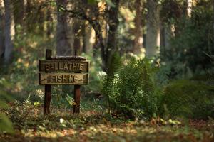 a sign in the middle of a forest at Ballathie House Hotel in Perth