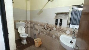 a bathroom with a toilet and a sink at Amara Homestays in Prayagraj