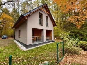a small house in the middle of a yard at Forest House Buxusson in Dolní Slověnice