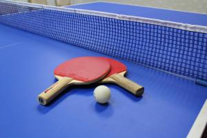 a ping pong racket and a ball on a table at Ibusuki Phoenix Hotel in Ibusuki +25 photos