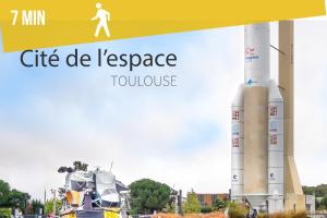 a mock up of a rocket with a space shuttle at La navette spatiale - Aventure - Espace - Clim - Parking in Toulouse