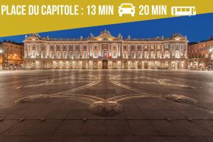 a large building with a star in the middle at La navette spatiale - Aventure - Espace - Clim - Parking in Toulouse +19 photos