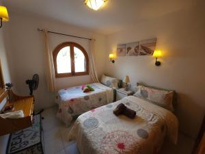 a bedroom with two beds and a window at Residencial Sol Suite 2 in Mogán +46 photos
