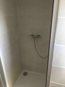 a shower with a shower head in a bathroom at Logement - Les Epesses in Les Épesses