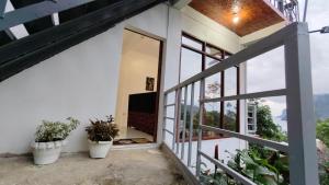 a balcony of a house with potted plants at Forest Camp El Nido Extension in El Nido